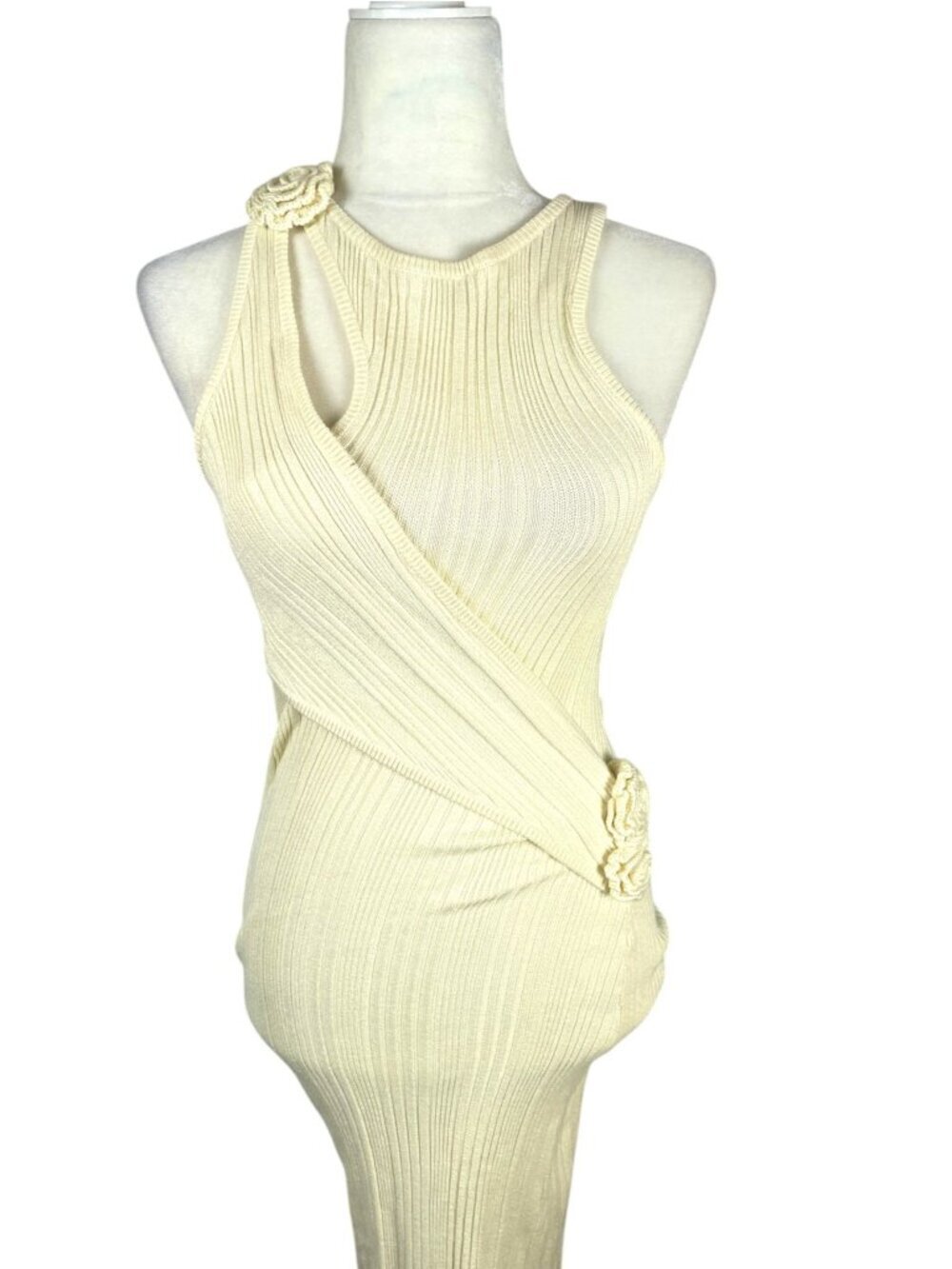 Lovers and Friends Ceres Maxi Dress Cream SZ XS Luxury Formal Prom Knit dress - Picture 6 of 13